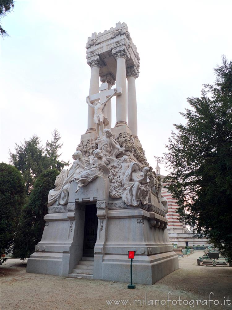 Milan (Italy) - Funerary monument of the family Bocconi inside the Monumental Cemetery